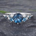 Pattiring Unique London Blue Topaz White Gold Engagement Ring