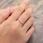 Pattiring Unique Moissanite Rose Gold Curved Wedding Band