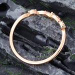 Pattiring Unique Moissanite Rose Gold Curved Wedding Band