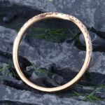 Pattiring Unique Moissanite Rose Gold Dainty Curved Wedding Band