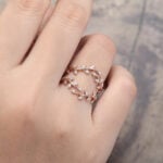 Pattiring Unique Moissanite Rose Gold Double Wedding Band