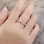 Pattiring Unique Moissanite Rose Gold Half Eternity Wedding Band