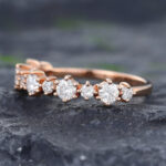 Pattiring Unique Moissanite Rose Gold Half Eternity Wedding Band