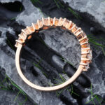 Pattiring Unique Moissanite Rose Gold Half Eternity Wedding Band