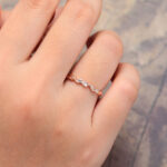 Pattiring Unique Moissanite Rose Gold Leaf Wedding Band