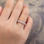 Pattiring Unique Moissanite Rose Gold Wedding Band-1