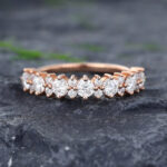 Pattiring Unique Moissanite Rose Gold Wedding Band