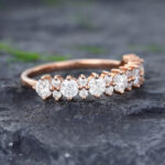 Pattiring Unique Moissanite Rose Gold Wedding Band-3