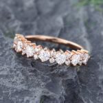 Pattiring Unique Moissanite Rose Gold Wedding Band-4