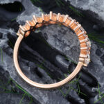 Pattiring Unique Moissanite Rose Gold Wedding Band-5