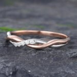 Pattiring Unique Moissanite Rose Gold & White Gold Wedding Band