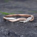 Pattiring Unique Moissanite Rose Gold & White Gold Wedding Band
