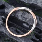 Pattiring Unique Moissanite Rose Gold & White Gold Wedding Band