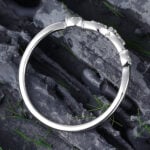Pattiring Unique Moissanite White Gold Curved Wedding Band