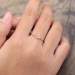Pattiring Unique Moissanite Yellow Gold Curved Wedding Band