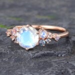 Pattiring Unique Moonstone & Alexandrite Rose Gold Engagement Ring