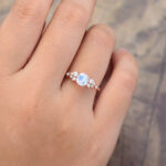 Pattiring Unique Moonstone Rose Gold Engagement Ring