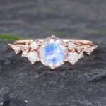 Pattiring Unique Moonstone Rose Gold Engagement Ring