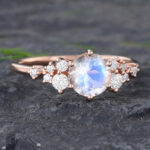 Pattiring Unique Moonstone Rose Gold Engagement Ring