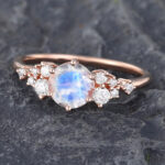 Pattiring Unique Moonstone Rose Gold Engagement Ring