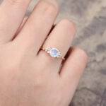 Pattiring Unique Moonstone Yellow Gold Engagement Ring