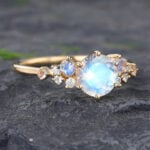 Pattiring Unique Moonstone Yellow Gold Engagement Ring