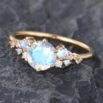 Pattiring Unique Moonstone Yellow Gold Engagement Ring