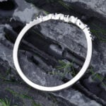 Pattiring Unique Natural Blue Sapphire White Gold Curved Wedding Band