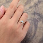 Pattiring Unique Opal Yellow Gold Engagement Ring Set