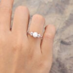 Pattiring Unique Pearl Rose Gold Engagement Ring
