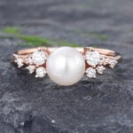 Pattiring Unique Pearl Rose Gold Engagement Ring