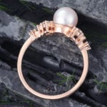 Pattiring Unique Pearl Rose Gold Engagement Ring