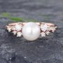 Pattiring Unique Pearl Rose Gold Engagement Ring