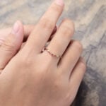 Pattiring Unique Ruby Yellow Gold Curved Wedding Band