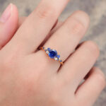 Pattiring Unique Sapphire Yellow Gold Engagement Ring
