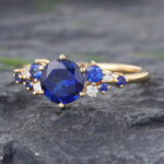 Pattiring Unique Sapphire Yellow Gold Engagement Ring