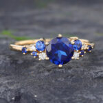 Pattiring Unique Sapphire Yellow Gold Engagement Ring