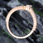 Pattiring Vintage Marquise Cut Moissanite Rose Gold Curved Wedding Band