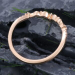 Pattiring Vintage Moissanite Rose Gold Curved Wedding Band