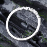 Pattiring Vintage Moissanite White Gold Curved Wedding Band