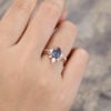 Pattiring Vintage Pear Shaped Alexandrite Rose Gold Engagement Ring Set