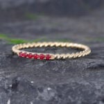 Pattiring Vintage Ruby Yellow Gold Twisted Wedding Band