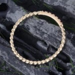 Pattiring Vintage Ruby Yellow Gold Twisted Wedding Band