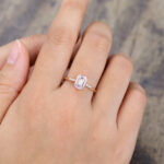 Pattiring Emerald Cut Morganite Rose Gold Engagement Ring -1