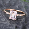 Pattiring Emerald Cut Morganite Rose Gold Engagement Ring -4