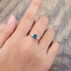 Pattiring Hexagon Cut London Blue Topaz Yellow Gold Engagement Ring -1