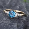 Pattiring Hexagon Cut London Blue Topaz Yellow Gold Engagement Ring -4