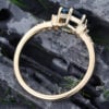 Pattiring Hexagon Cut London Blue Topaz Yellow Gold Engagement Ring -5
