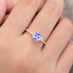 Pattiring Pear Shaped Tanzanite Yellow Gold Engagement Ring