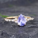 Pattiring Pear Shaped Tanzanite Yellow Gold Engagement Ring